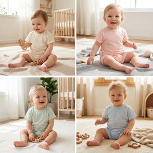 밤부메쉬 반팔 실내복 아기 내복 여름 봄 유아 남아 여아 옷_PKK5LL033