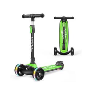 베스리 아동용 발광 접이식 킥보드 파크그린