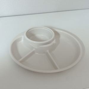 화이트 사각 바베큐 트레이 원형 간식 다이어트 식판