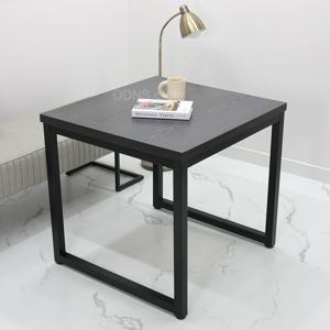 정사각 스틸 화이트 블랙 800 x 800 2인용 4인 키친 거실 식탁 겸 책상 테이블