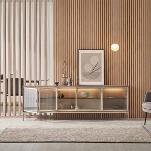 오브제 글라스 거실장 월넛 2000(매장가구)