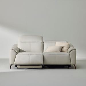 MVME 포지 천연가죽 리클라이너 소파 3인 화이트 (매장가구)