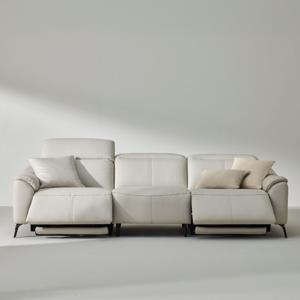 MVME 포지 천연가죽 리클라이너 소파 4인 화이트 (매장가구)