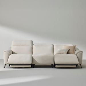 MVME 포지 패브릭 리클라이너 소파 4인 크림베이지 (매장가구)