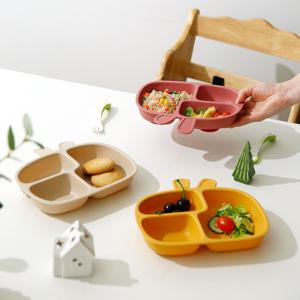 초강력 흡착 식판 어린이 유아 토끼 모양 간식 실리콘 나눔 접시