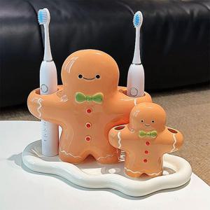 [해외] 귀여운 세라믹 전동 칫솔 꽂이 치약 꽂이 정리함 거치대 2size