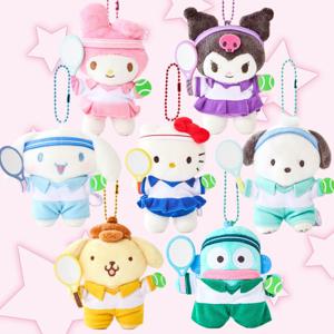 산리오 테니스 키링 헬로키티 한교동 시나모롤 마이멜로디 포차코 폼폼푸린 가방고리 8cm