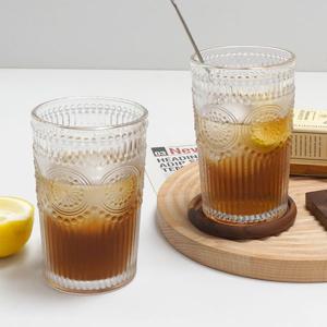 엔틱 하이볼 유리컵 400ml 레트로 쥬스컵 맥주잔