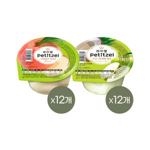 쁘띠첼 푸딩 과일젤리 복숭아 210g x12개+그린애플 210g x12개