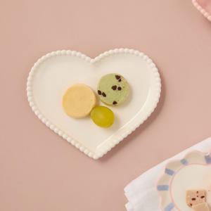 러브소르베 하트형태 접시 L17.8 화이트