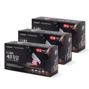 유니랩 더 도톰한 니트릴 라텍스 위생 셰프장갑 100매 3size