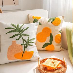 [리퍼]오브제 자수 쿠션 커버 북유럽 거실 소파 인테리어