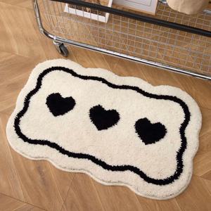 하트 웨이브 터프팅 발매트 욕실 현관 미니러그
