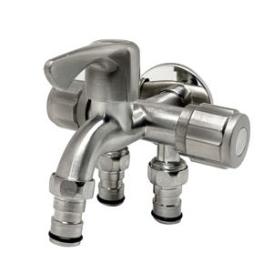 세탁기꼭지 SUS304 스텐재질 SW 무광 세갈래 카프링 수도꼭지