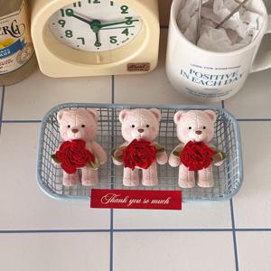 카네이션 곰돌이 석고방향제 송풍구형 차량용 2 types