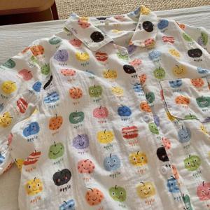 고슬고슬 apple 사과 순면 여름 반팔 홈웨어 세트 1color
