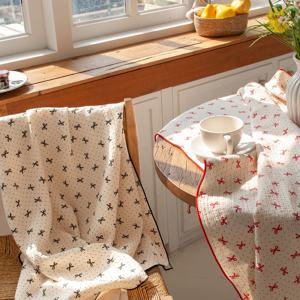 리본도트 3중 거즈 블랭킷 담요 캠핑 얇은 이불 쇼파 블랑켓