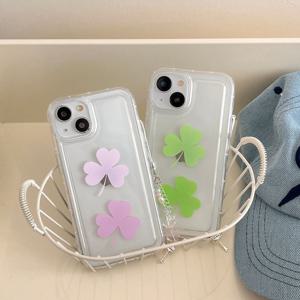 MADE 세잎 클로버 투명 젤리 쿠션 폰케이스 아이폰케이스