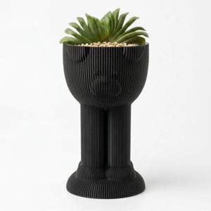 강아지 캐릭터 생분해 화분 가리개 화분커버 다육이 드라이플라워 팟커버 블랙