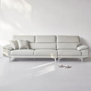 로안 무빙헤드 4인 스플릿 가죽 소파 + 쿠션2P