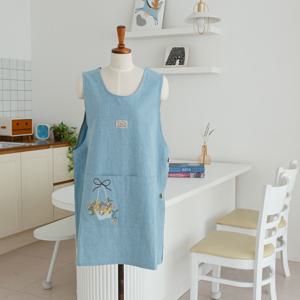 플로라 앞치마 공방 주방 플라워 러블리 신혼 카페 원피스형 (3color)