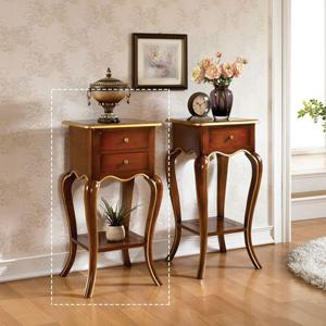 오드 마호가니 2단 테이블 협탁-엔틱골드