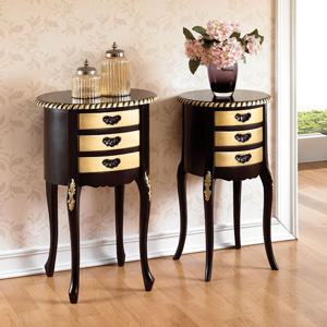 토모 마호가니 블랙골드 협탁(사이즈 옵션)