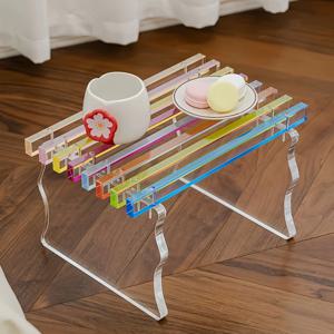[해외]프리미엄 레인보우 아크릴 감성 테이블 침대 소파 사이드 협탁 오브제 테이블