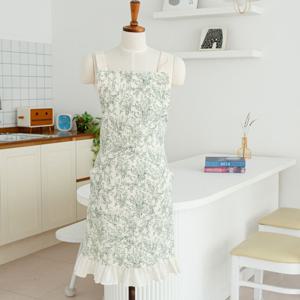 시온 방수 앞치마 공방 주방 러블리 신혼 플라워 카페 원피스형 (2color)