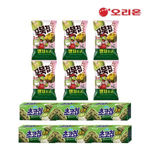 꼬북칩 말차초코맛 68g 6개 + 초코칩쿠키 말차라떼 104g 6개