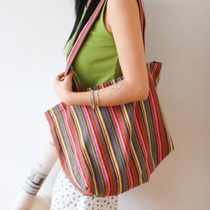 발리 스트라이프 에코백