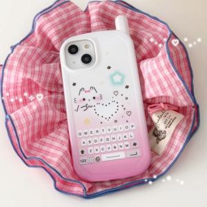 MADE 카오모지 핑크 레트로 안테나 아이폰케이스