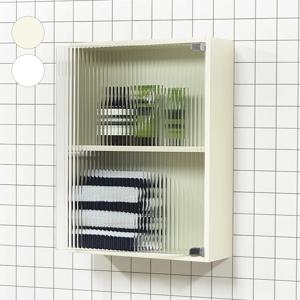 국내생산 미니 모루유리장 욕실장 화이트 크림