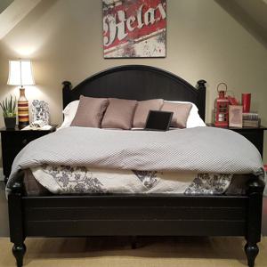 엔틱수입가구 원목 빈티지블랙 라지킹침대 1406 매트리스 미포함