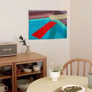 데이비드 호크니 명화 패브릭 포스터 22종 - 12.F-수영장에 떠다니는 플라스틱 시트