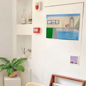 데이비드 호크니 명화 패브릭 포스터 22종 - 13.F-수영장 캔버스 유화