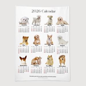 2026 인테리어 감성 오브제 캘린더 패브릭 포스터 - 5. 강아지 달력