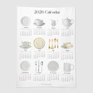 2026 인테리어 감성 오브제 캘린더 패브릭 포스터 - 9. 접시 달력