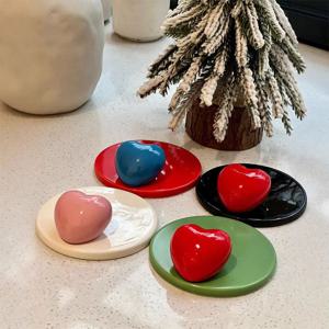[해외] 북유럽 하트 세라믹 컵뚜껑 머그컵 덮개 4colors