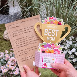 특별한 3D 트로피 입체 카드 편지지 편지봉투 용돈봉투 어버이날 부모님 선물 감사패