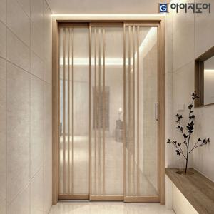 패브릭 접합유리 간살 중문 초슬림 3연동 베젤 슬라이딩 아파트 현관 오픈형
