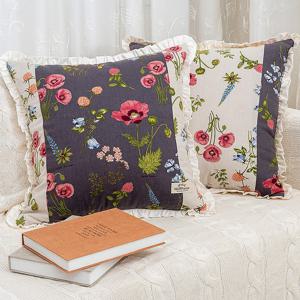 린넨플로라 쿠션커버 겸 방석커버 50x50 / 2color