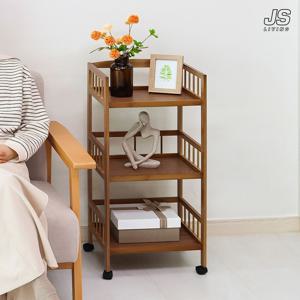 3단 주방 이동식 트롤리 미니 이동식 선반 트레이 틈새 수납장 북트롤리 원목/우드