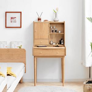 [리퍼] 프라하 플립 오크 원목 화장대 L 사이즈