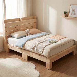 편백나무 원목 평상형 헤드보드 슈퍼싱글 침대프레임 매트리스 깔판