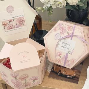 어버이날 선물상자 쿠키 캔들 용돈박스 카네이션 답례품 포장 육각상자 5매
