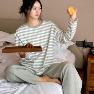 패드 홈웨어 파자마 긴팔세트 여성 간절기잠옷 상하세트