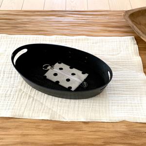 도트 미니 립 파우치 패브릭 카드 이너백 (white)