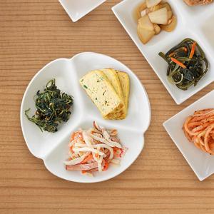 클로버 3구 나눔접시 도자기 그릇 칸막이 찬기 반찬 접시 집들이 식기 선물