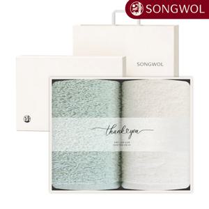 모나코 30수 세면타올 130g 2매 감사 레터링 띠지 선물세트 (크림상하+쇼핑백)